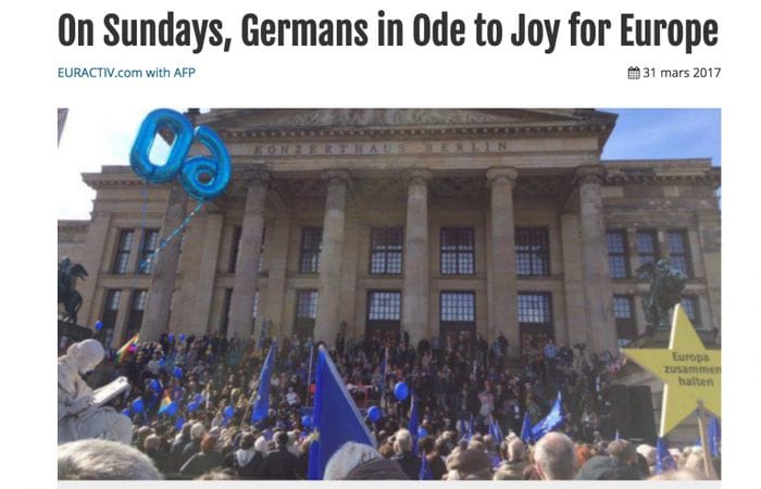On Sundays, Germans in Ode to Joy for Europe